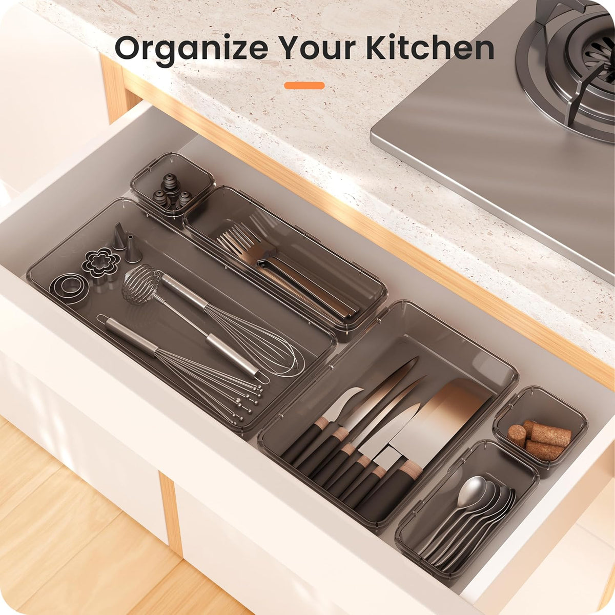 【Military Grade】 Drawer Organizer for Vanity Bathroom Makeup Desk