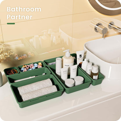 【Military Grade】 Drawer Organizer for Vanity Bathroom Makeup Desk
