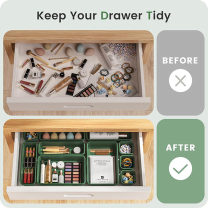 【Military Grade】 Drawer Organizer for Vanity Bathroom Makeup Desk
