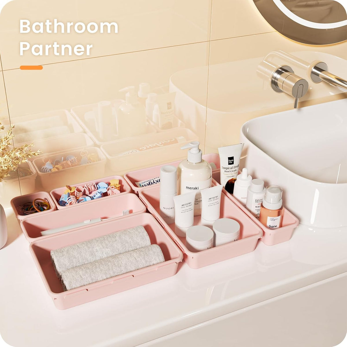 【Military Grade】 Drawer Organizer for Vanity Bathroom Makeup Desk