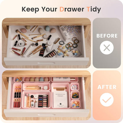 【Military Grade】 Drawer Organizer for Vanity Bathroom Makeup Desk