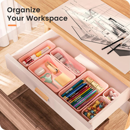 【Military Grade】 Drawer Organizer for Vanity Bathroom Makeup Desk