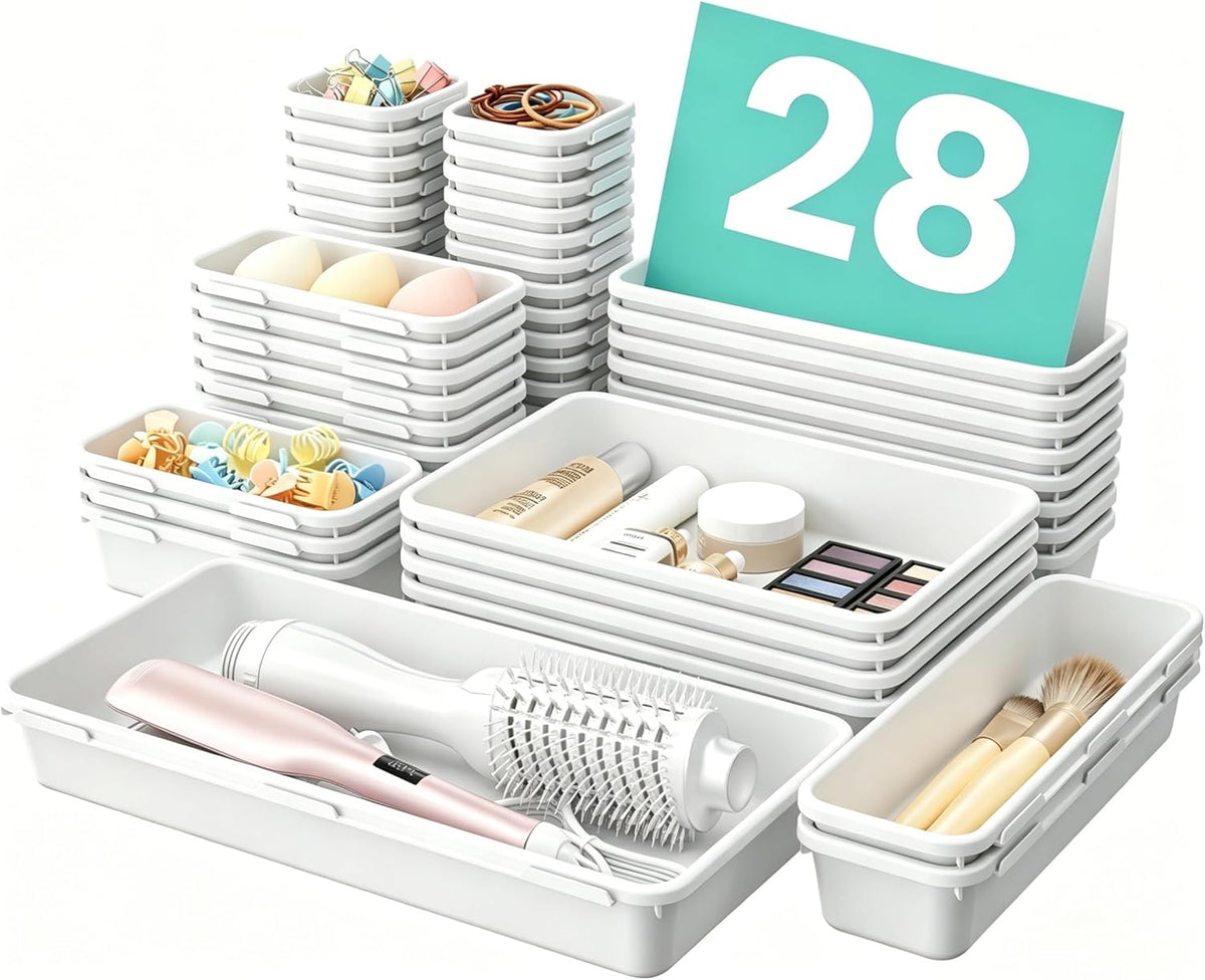 【Military Grade】 Drawer Organizer for Vanity Bathroom Makeup Desk