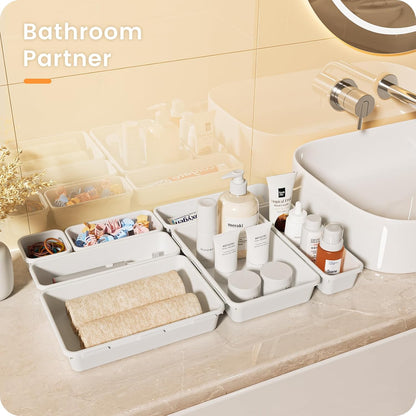 【Military Grade】 Drawer Organizer for Vanity Bathroom Makeup Desk