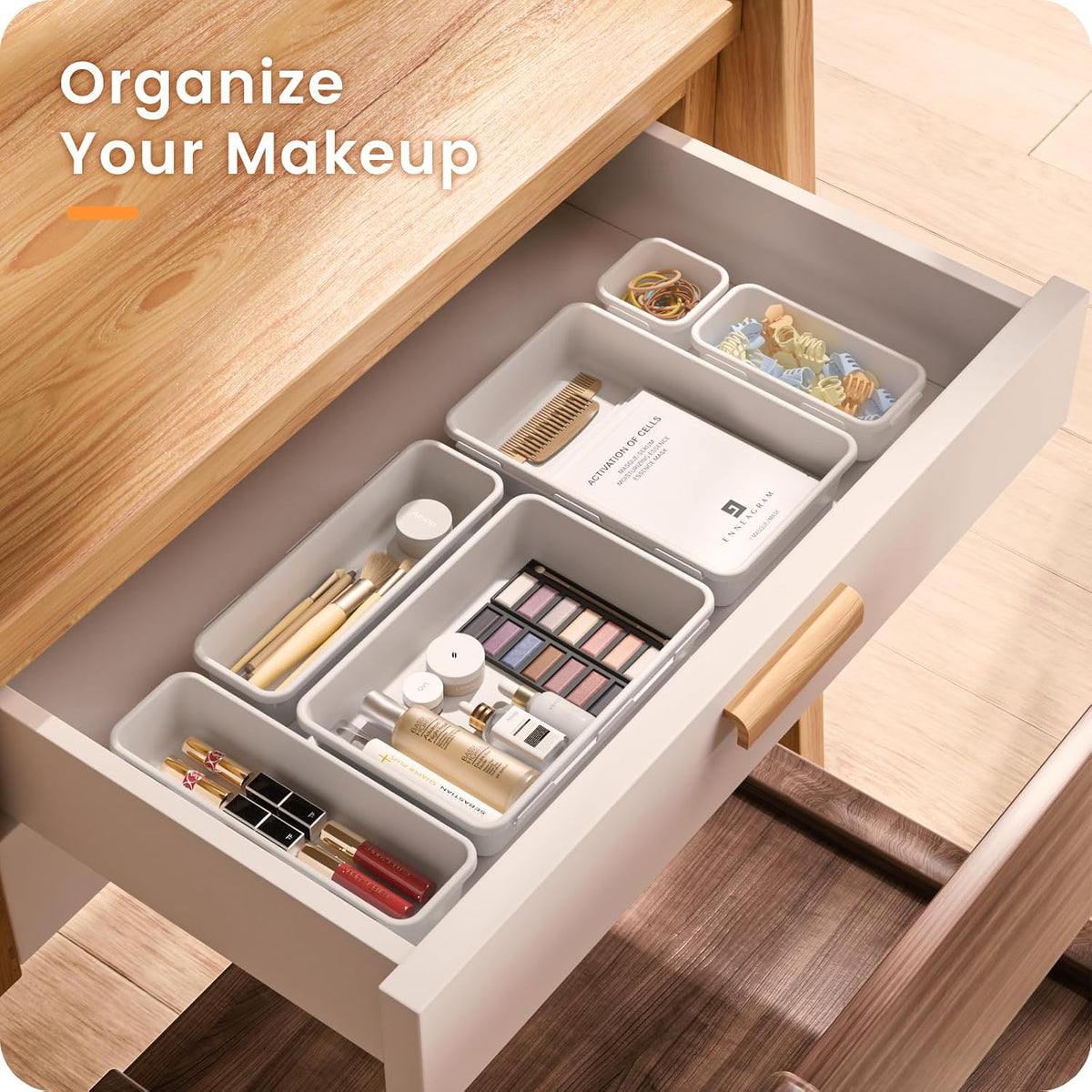 【Military Grade】 Drawer Organizer for Vanity Bathroom Makeup Desk