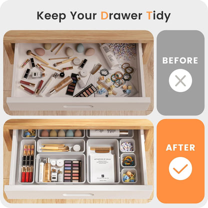 【Military Grade】 Drawer Organizer for Vanity Bathroom Makeup Desk