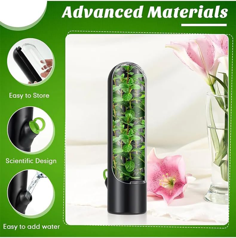 3 Pcs Refrigerator Herb Crisper Saver Pod Container Vegetable Preserving Bottle Keep Herb/Cilantro/Mint/Parsley/Asparagus Fresh Home（Black）