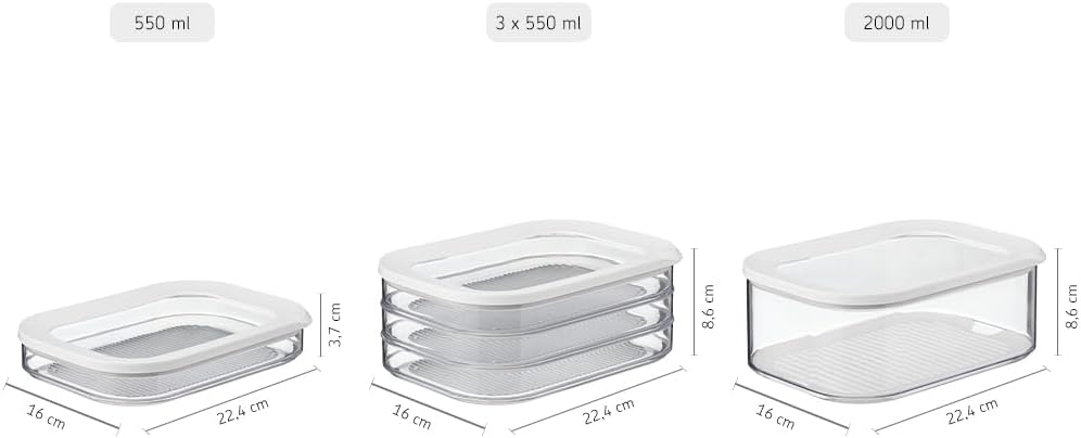MODULA Food Storage Cheese Box with Lid for Parmesan, Cheddar, Feta, Mozzarella, All Cheese Types, BPA Free, 2000ml | 68oz, 1 Count
