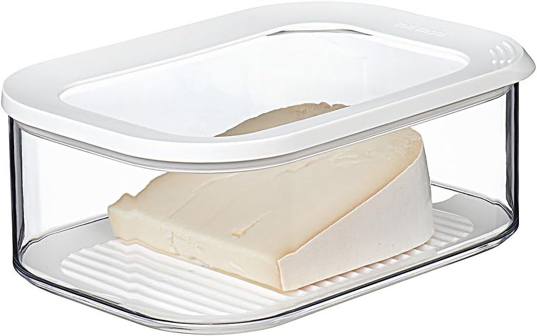 MODULA Food Storage Cheese Box with Lid for Parmesan, Cheddar, Feta, Mozzarella, All Cheese Types, BPA Free, 2000ml | 68oz, 1 Count