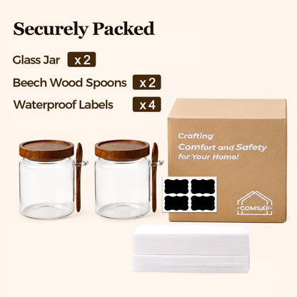 Glass Spice Storage Jars with Acacia Wood Lids & Labels 4Oz 24Pack | Seasoning Container for Cooks, Herbs Pepper Salt Cinnamon Paprika, Spice Rack & Drawer, Canister with Shaker Insert & Funnel