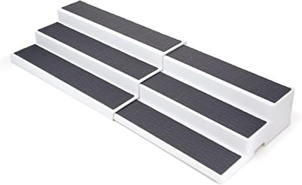3-Tier Spice Rack Organizer for Cabinet - 15 Inch Non-Skid Pantry Organizer and Storage Shelf for Spices, Canned Goods, Seasonings - White and Gray Kitchen Cabinet Organizer