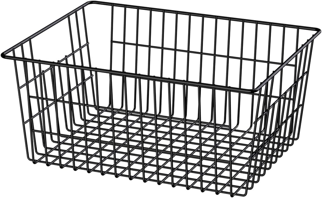 Freezer Baskets, Pantrty Storage Bins, Farmhouse Metal Wire Organizer for Kitchen Pantry Organizer 14"x11"x6"