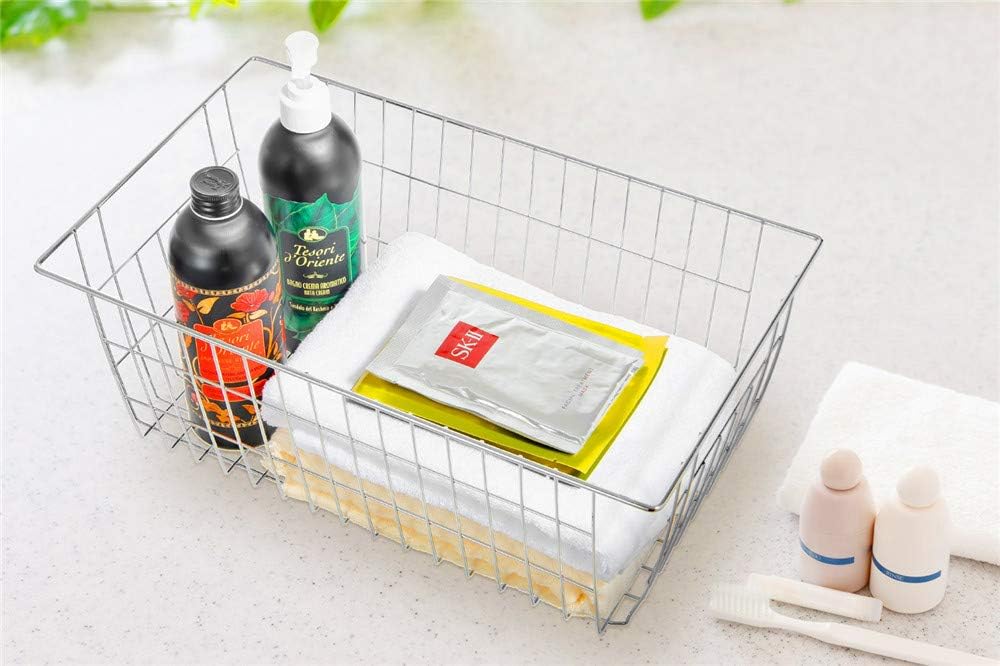 Freezer Baskets, Pantrty Storage Bins, Farmhouse Metal Wire Organizer for Kitchen Pantry Organizer 14"x11"x6"
