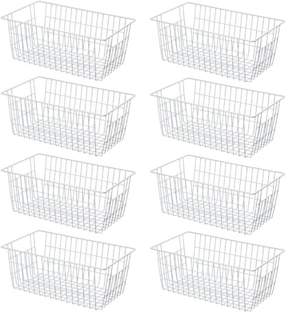Freezer Baskets, Pantrty Storage Bins, Farmhouse Metal Wire Organizer for Kitchen Pantry Organizer 14"x11"x6"