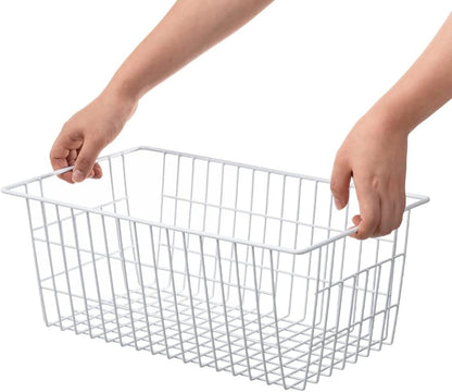 Freezer Baskets, Pantrty Storage Bins, Farmhouse Metal Wire Organizer for Kitchen Pantry Organizer 14"x11"x6"