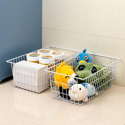 Freezer Baskets, Pantrty Storage Bins, Farmhouse Metal Wire Organizer for Kitchen Pantry Organizer 14"x11"x6"