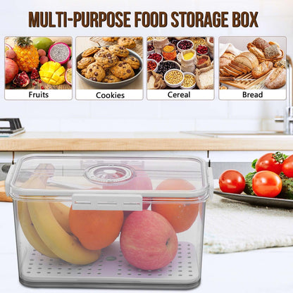 Bread Box Bread Boxes for Kitchen Counter Airtight, Time Recording Bread Storage Container with Lid, Bread Keeper for Homemade Bread, Toast, Bagel, Donut and Cookies, Grey
