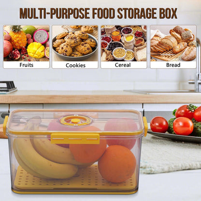 Bread Box Bread Boxes for Kitchen Counter Airtight, Time Recording Bread Storage Container with Lid, Bread Keeper for Homemade Bread, Toast, Bagel, Donut and Cookies, Grey