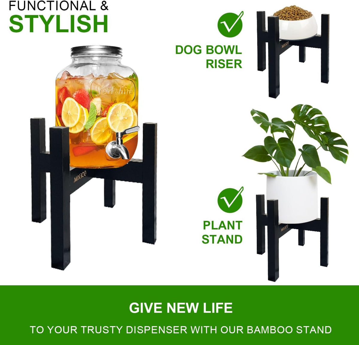 Adjustable Drink Dispenser Holder (6-11 Inch), Water Dispenser Stand - Fit Beverage Dispenser, 1-2 Gallon Glass Water Jar, 3-5 Gallon Water Jug Container, Water Filter Bottle, Water Crock Dispenser