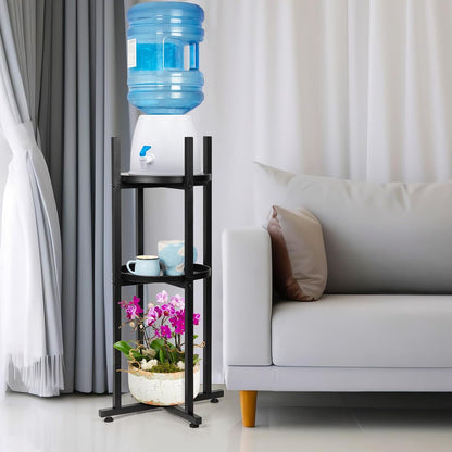 Water Dispenser Stand 5 Gallon Water Jug Floor Stand Sturdy, Black