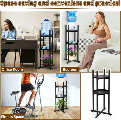 Water Dispenser Stand 5 Gallon Water Jug Floor Stand Sturdy, Black