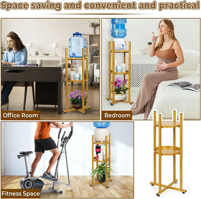Water Dispenser Stand 5 Gallon Water Jug Floor Stand Sturdy, Black