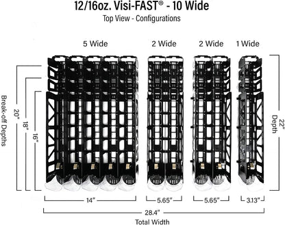 Drink Organizer for Fridge – Visi-Fast Push Dispenser, 12/16oz, 1-Pack