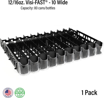 Drink Organizer for Fridge – Visi-Fast Push Dispenser, 12/16oz, 1-Pack
