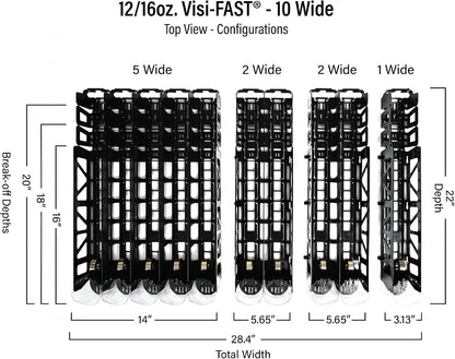 Drink Organizer for Fridge – Visi-Fast Push Dispenser, 12/16oz, 1-Pack