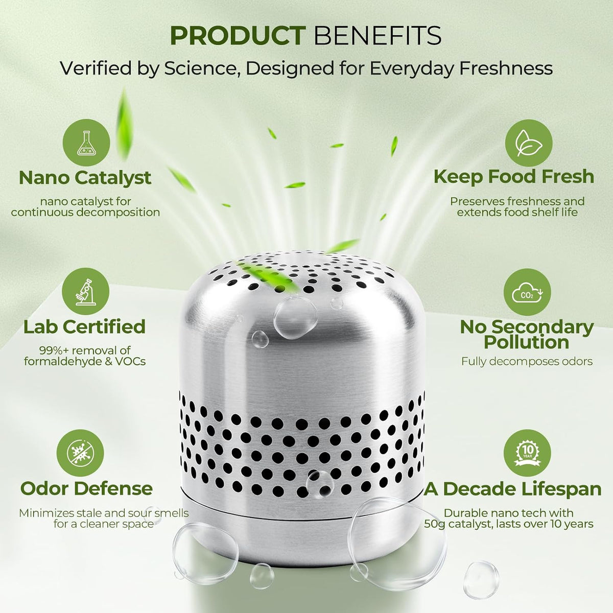Fridge Deodorizer, Up to 10 Years, Refrigerator Odor Eliminator