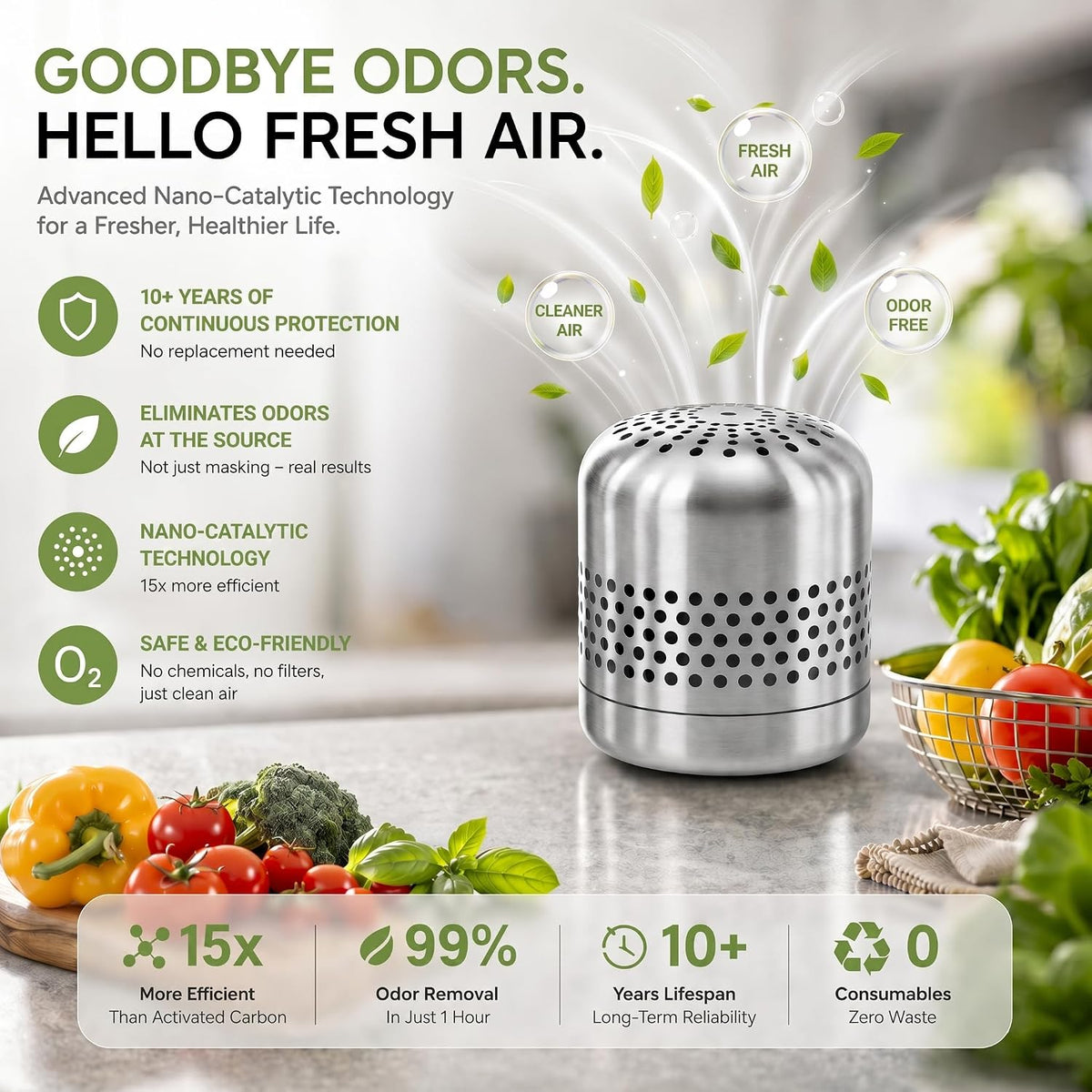 Fridge Deodorizer, Up to 10 Years, Refrigerator Odor Eliminator
