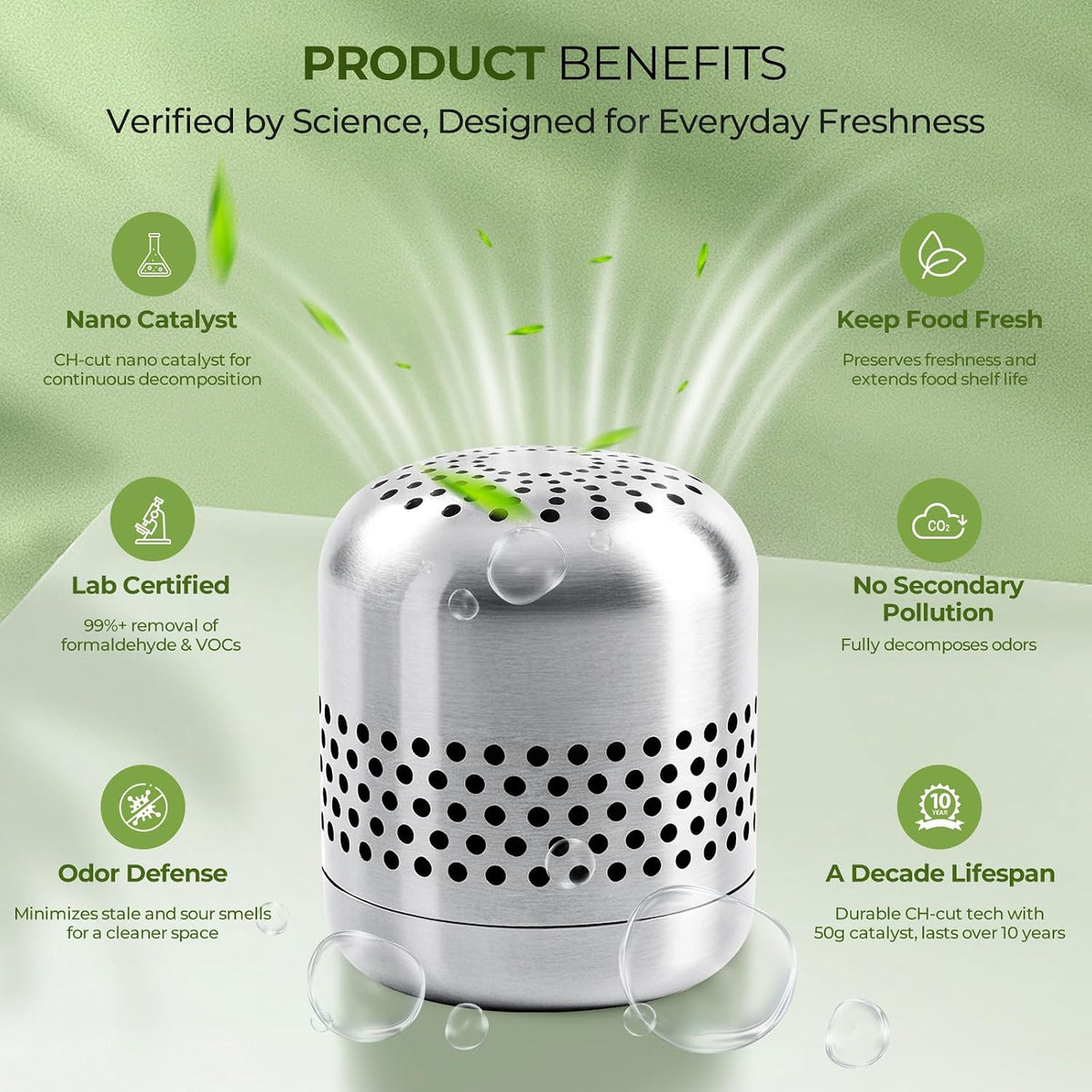 Fridge Deodorizer, Up to 10 Years, Refrigerator Odor Eliminator