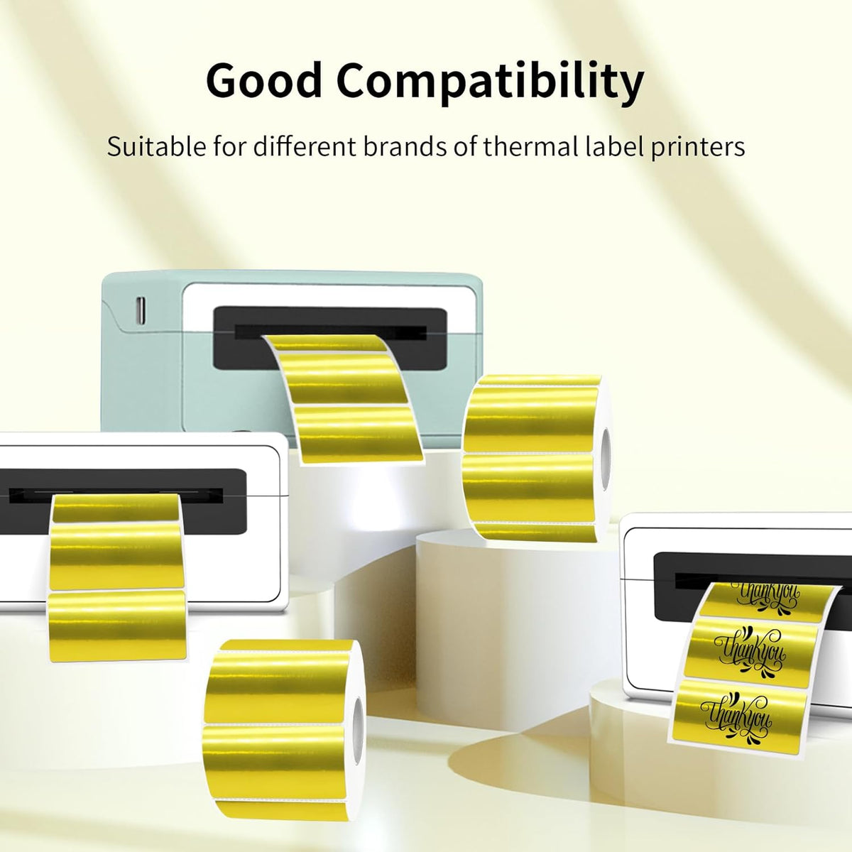 3x2 Inch Transparent Thermal Labels Stickers, Self-Adhesive Clear Waterproof Direct Thermal Label Stickers for Packaging, Shipping, Barcode, Address