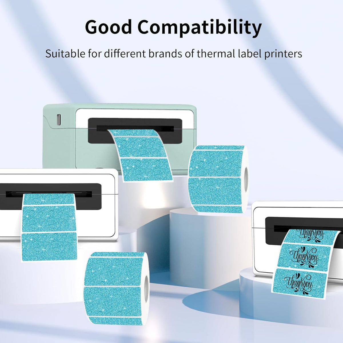 3x2 Inch Transparent Thermal Labels Stickers, Self-Adhesive Clear Waterproof Direct Thermal Label Stickers for Packaging, Shipping, Barcode, Address