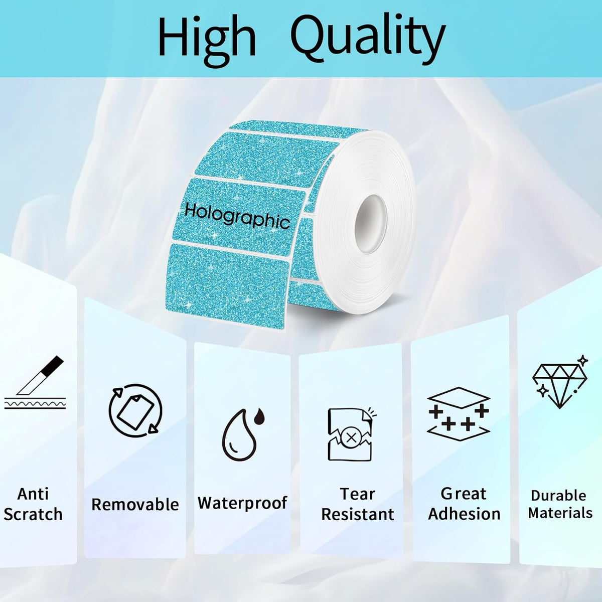 3x2 Inch Transparent Thermal Labels Stickers, Self-Adhesive Clear Waterproof Direct Thermal Label Stickers for Packaging, Shipping, Barcode, Address