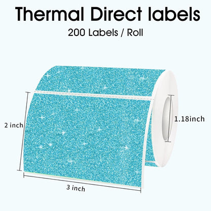 3x2 Inch Transparent Thermal Labels Stickers, Self-Adhesive Clear Waterproof Direct Thermal Label Stickers for Packaging, Shipping, Barcode, Address
