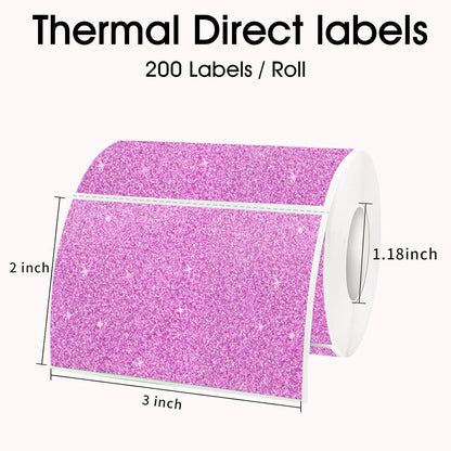 3x2 Inch Transparent Thermal Labels Stickers, Self-Adhesive Clear Waterproof Direct Thermal Label Stickers for Packaging, Shipping, Barcode, Address