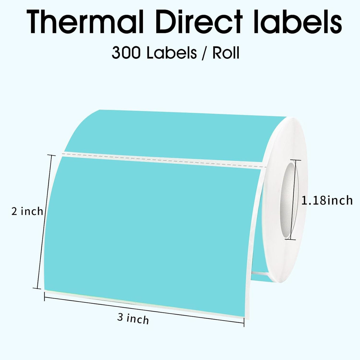 3x2 Inch Transparent Thermal Labels Stickers, Self-Adhesive Clear Waterproof Direct Thermal Label Stickers for Packaging, Shipping, Barcode, Address