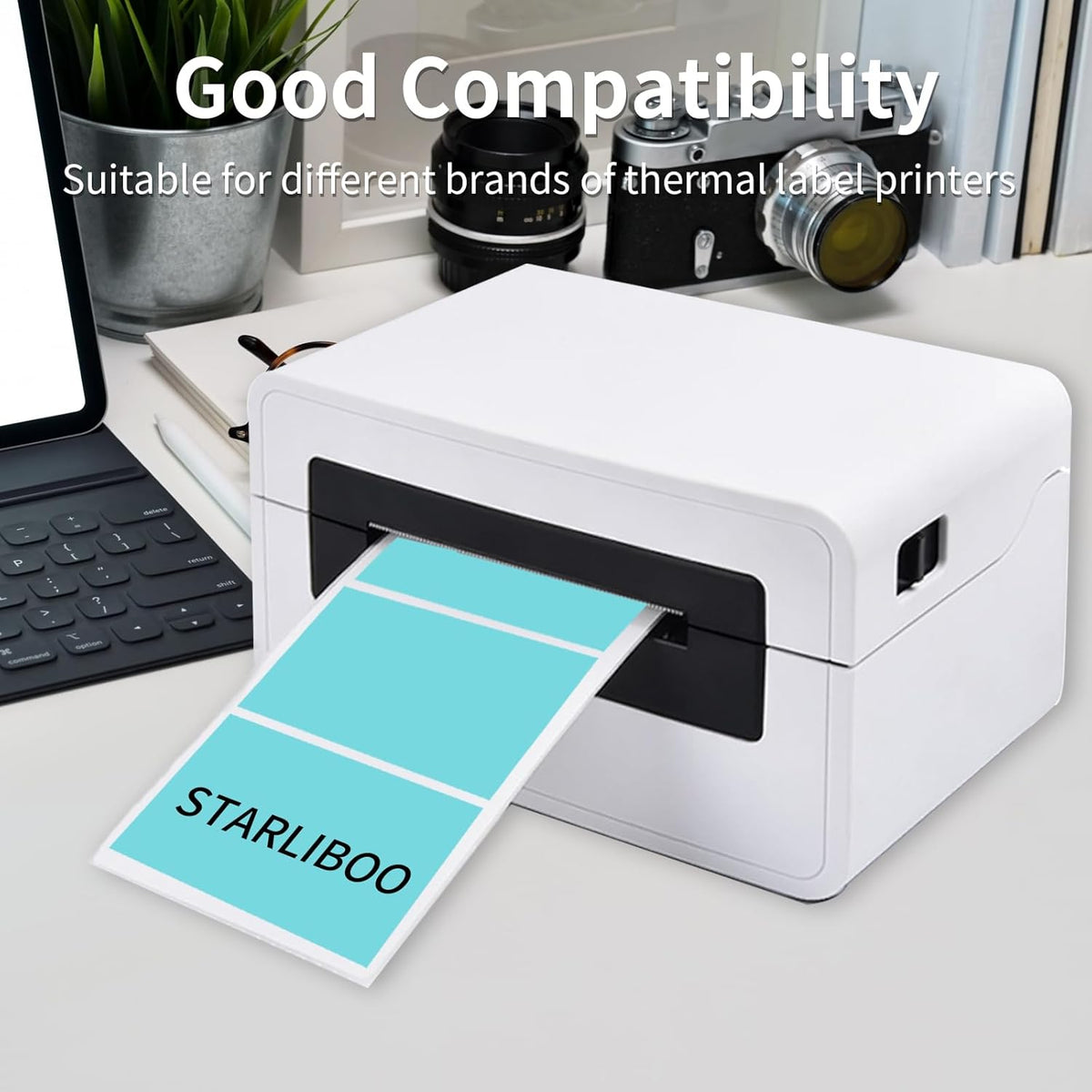 3x2 Inch Transparent Thermal Labels Stickers, Self-Adhesive Clear Waterproof Direct Thermal Label Stickers for Packaging, Shipping, Barcode, Address