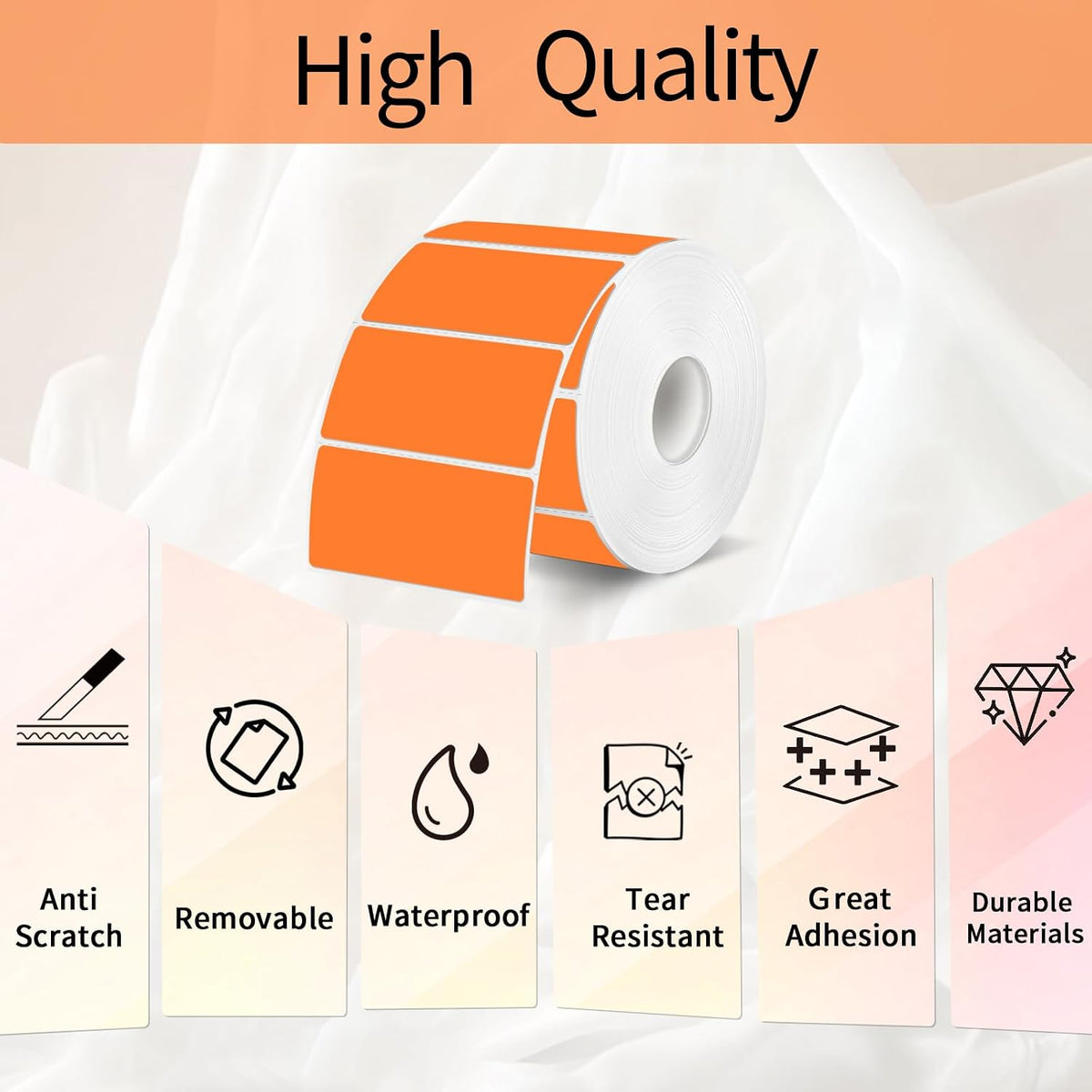 3x2 Inch Transparent Thermal Labels Stickers, Self-Adhesive Clear Waterproof Direct Thermal Label Stickers for Packaging, Shipping, Barcode, Address