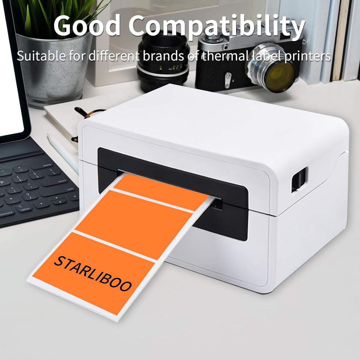 3x2 Inch Transparent Thermal Labels Stickers, Self-Adhesive Clear Waterproof Direct Thermal Label Stickers for Packaging, Shipping, Barcode, Address