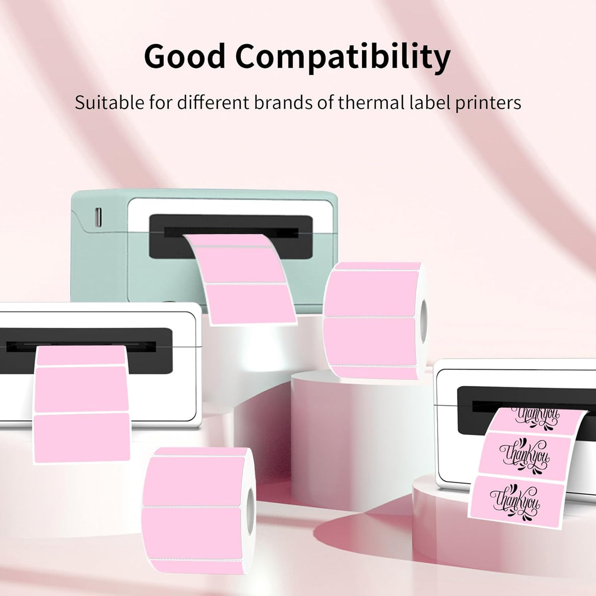 3x2 Inch Transparent Thermal Labels Stickers, Self-Adhesive Clear Waterproof Direct Thermal Label Stickers for Packaging, Shipping, Barcode, Address