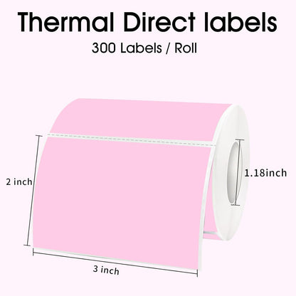 3x2 Inch Transparent Thermal Labels Stickers, Self-Adhesive Clear Waterproof Direct Thermal Label Stickers for Packaging, Shipping, Barcode, Address