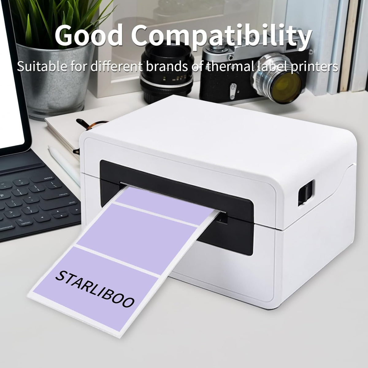 3x2 Inch Transparent Thermal Labels Stickers, Self-Adhesive Clear Waterproof Direct Thermal Label Stickers for Packaging, Shipping, Barcode, Address