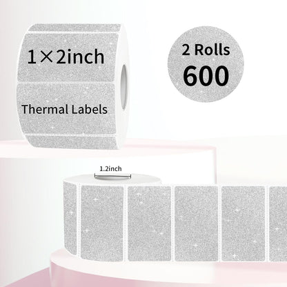 3x2 Inch Transparent Thermal Labels Stickers, Self-Adhesive Clear Waterproof Direct Thermal Label Stickers for Packaging, Shipping, Barcode, Address
