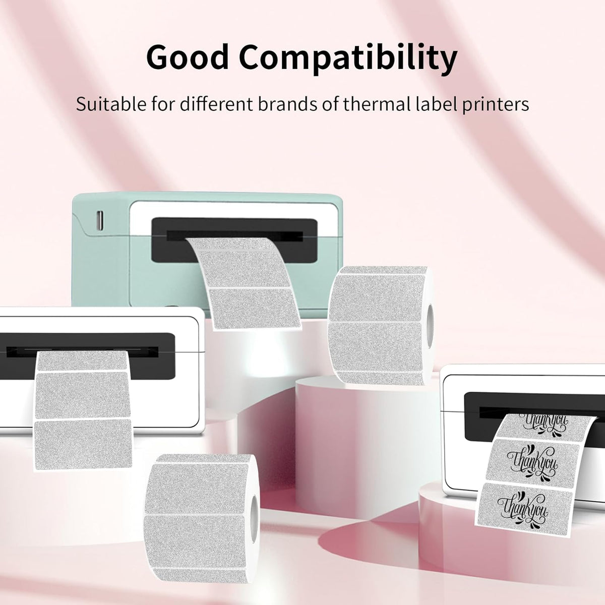 3x2 Inch Transparent Thermal Labels Stickers, Self-Adhesive Clear Waterproof Direct Thermal Label Stickers for Packaging, Shipping, Barcode, Address
