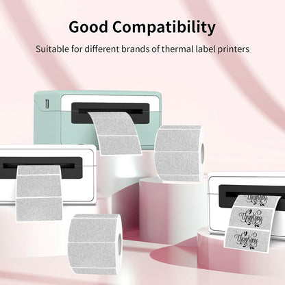 3x2 Inch Transparent Thermal Labels Stickers, Self-Adhesive Clear Waterproof Direct Thermal Label Stickers for Packaging, Shipping, Barcode, Address