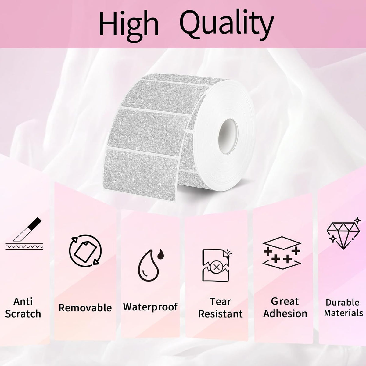 3x2 Inch Transparent Thermal Labels Stickers, Self-Adhesive Clear Waterproof Direct Thermal Label Stickers for Packaging, Shipping, Barcode, Address