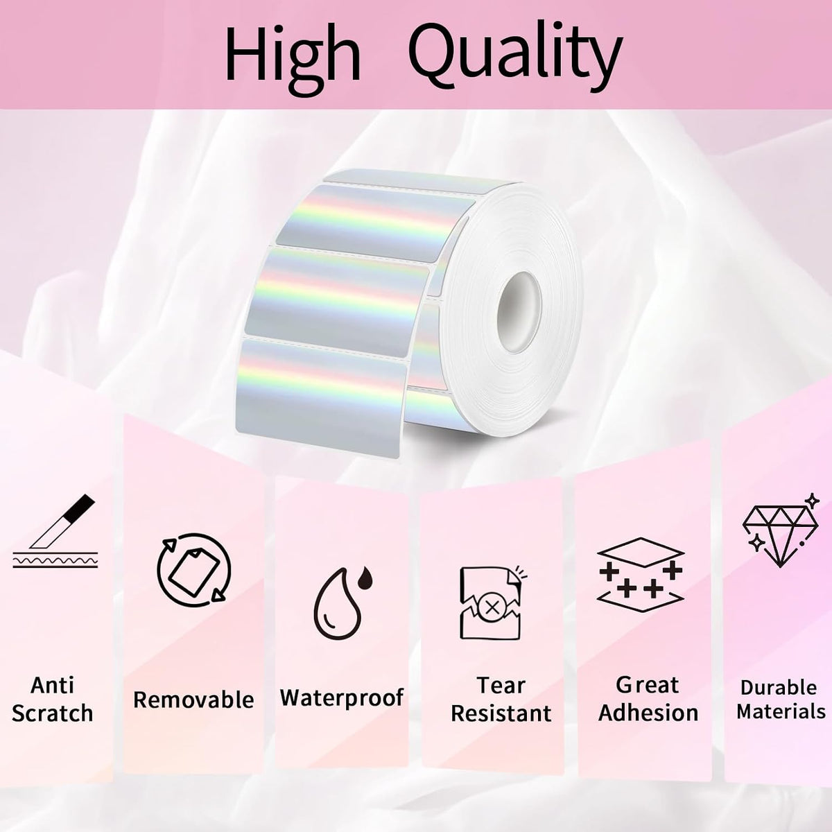 3x2 Inch Transparent Thermal Labels Stickers, Self-Adhesive Clear Waterproof Direct Thermal Label Stickers for Packaging, Shipping, Barcode, Address