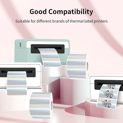 3x2 Inch Transparent Thermal Labels Stickers, Self-Adhesive Clear Waterproof Direct Thermal Label Stickers for Packaging, Shipping, Barcode, Address